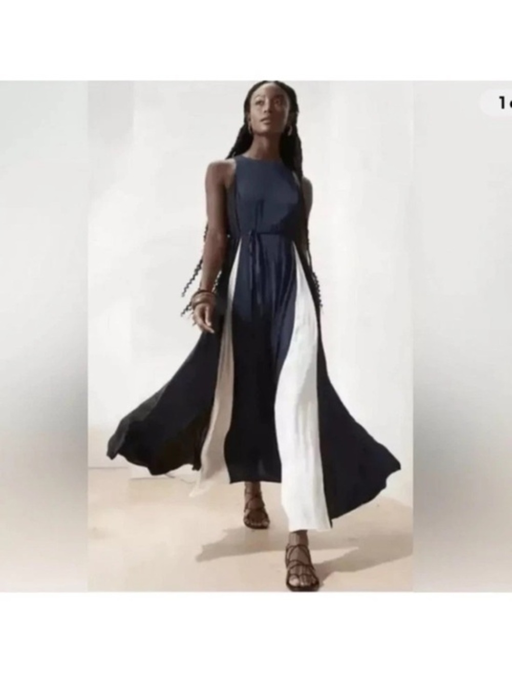 Banana Republic Sleevelss Color Block Maxi Length Dress Size 4P NWT
